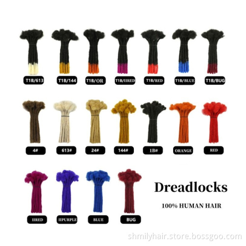 Shmily Drop Shipping Natural Afro kinky 100% Human Hair Dreadlock Extension Permanent Loc Extension Human Hair Crochet Dreadlock